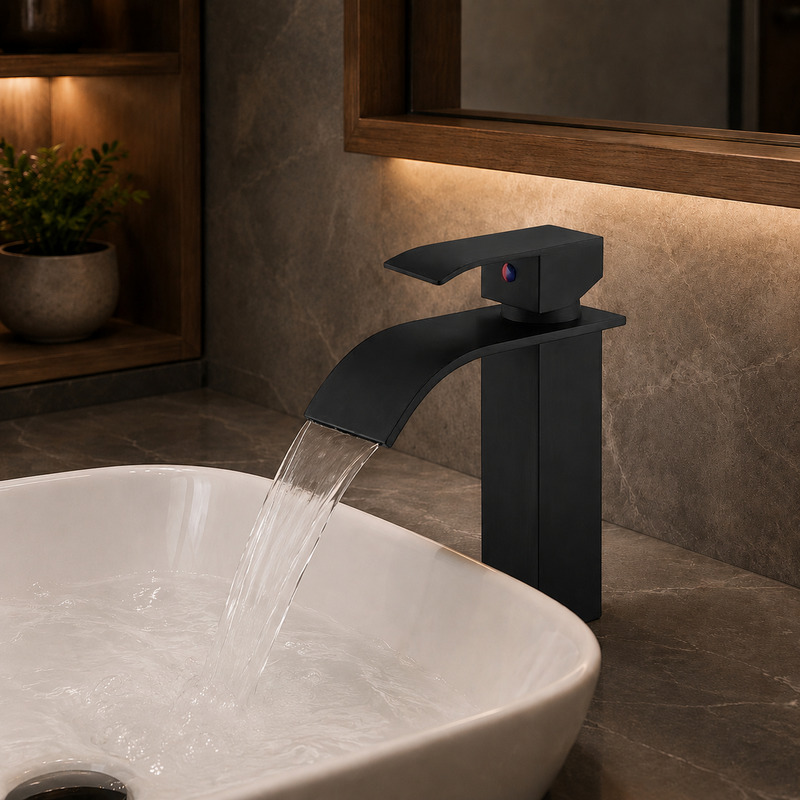 Single Handle Hot and Cold Basin Mixer Faucet, running water
