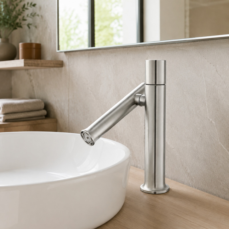 Single Handle Hot and Cold Basin Mixer Faucet in Chrome