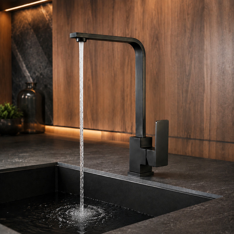 Single Handle Hot and Cold Kitchen Faucet with running water