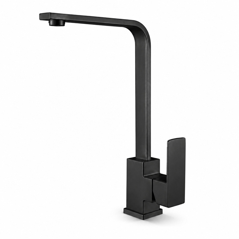 Single Handle Hot and Cold Kitchen Faucet on white background